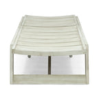 Maki Chaise Lounge Grey Acacia Wood and Metal Adjustable Outdoor Patio Furniture 78in