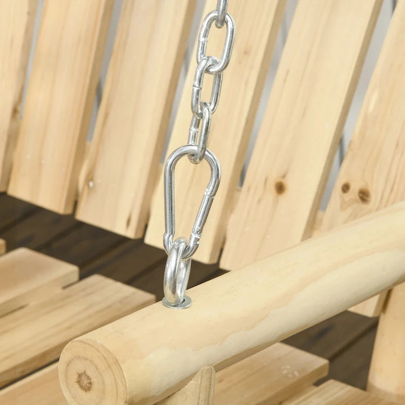 Hanging Outdoor Swing Bench with Metal Chains
