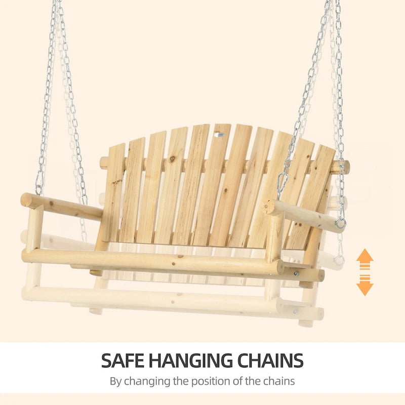 Hanging Outdoor Swing Bench with Metal Chains