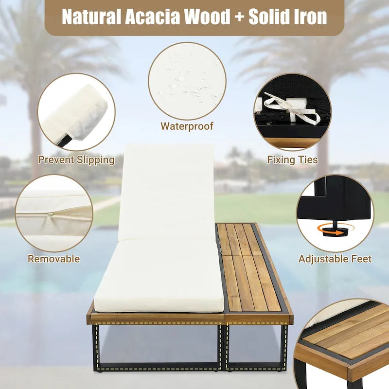Outdoor Chaise Lounge Chair Set of 2