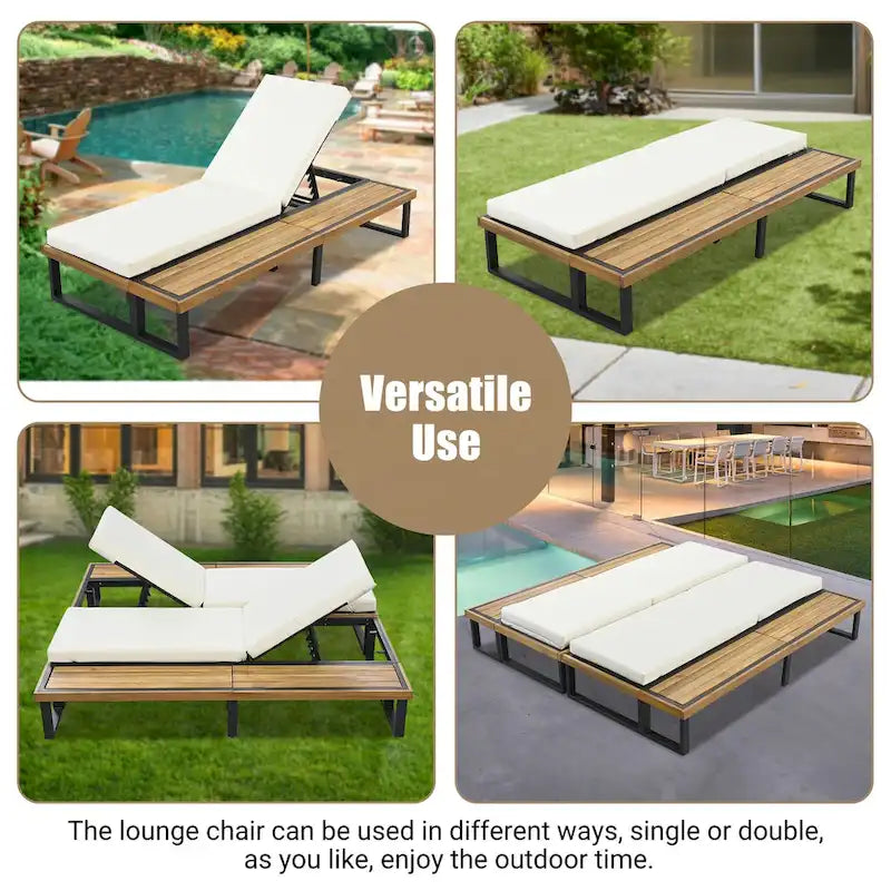 Outdoor Chaise Lounge Chair Set of 2