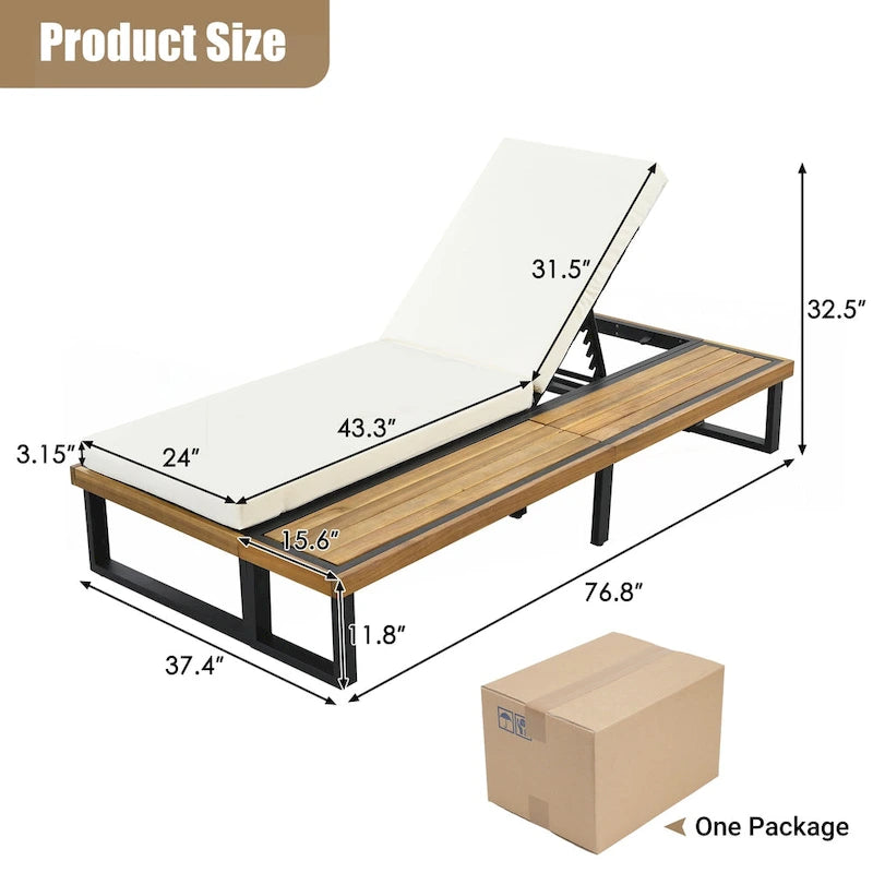 Outdoor Chaise Lounge Chair Set of 2