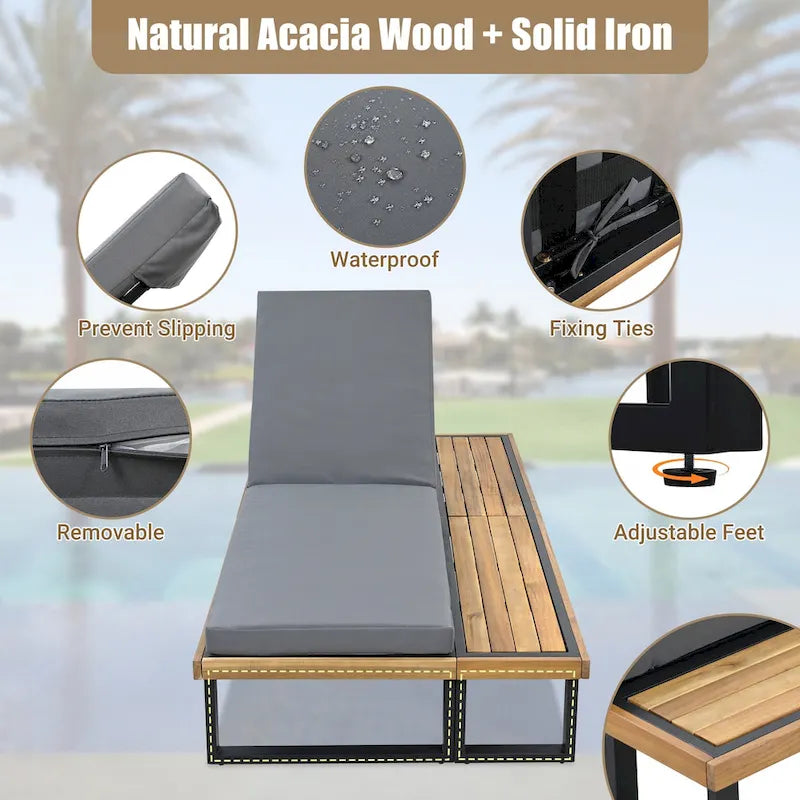 Outdoor Chaise Lounge Chair Set of 2