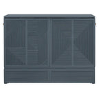 Foldable Murphy Cabinet Bed with Drawer and USB Ports – Grey / White, Full / Queen, 1–2 Person