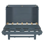 Foldable Murphy Cabinet Bed with Drawer and USB Ports – Grey / White, Full / Queen, 1–2 Person