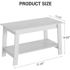 2-Tier Coffee Table with Storage Shelf – White / Black / Brown, Rustic Industrial Style