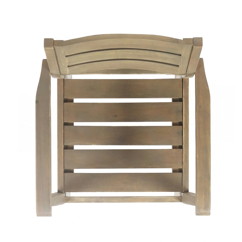 Acacia Wood Patio Dining Chairs Set of 2