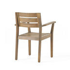 Acacia Wood Patio Dining Chairs Set of 2