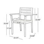 Acacia Wood Patio Dining Chairs Set of 2