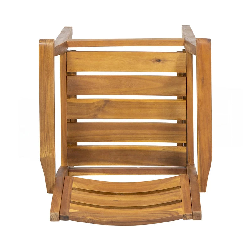 Acacia Wood Patio Dining Chairs Set of 2