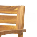 Acacia Wood Patio Dining Chairs Set of 2