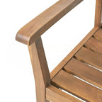 Acacia Wood Patio Dining Chairs Set of 2