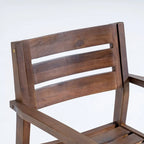 Acacia Wood Patio Dining Chairs Set of 2