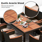 Costway 11 PCS Patio Wicker Dining Set with Double-Sided Outdoor - See Details