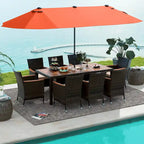 Costway 11 PCS Patio Wicker Dining Set with Double-Sided Outdoor - See Details