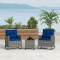 Costway 3 PCS Patio Wicker Rocking Set with Tempered Glass Table & - See Details