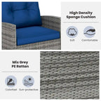 Costway 3 PCS Patio Wicker Rocking Set with Tempered Glass Table & - See Details