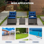 Costway 3 PCS Patio Wicker Rocking Set with Tempered Glass Table & - See Details