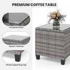 Costway 3 PCS Patio Wicker Rocking Set with Tempered Glass Table & - See Details