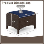Patiojoy 2 Pieces Outdoor Patio PE Wicker Ottomans with Removable - See Details