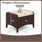 Patiojoy 2 Pieces Outdoor Patio PE Wicker Ottomans with Removable - See Details