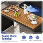 Costway 4 PCS Outdoor Dining Set, Rattan Loveseat Chair & 2 Ottomans - See Details