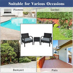 Costway 3PC Patio Rattan Furniture Set Coffee Table Conversation Sofa - See Details