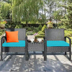 Costway 3PC Patio Rattan Furniture Set Coffee Table Conversation Sofa - See Details