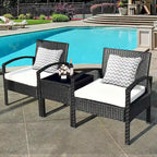 Costway 3PC Patio Rattan Furniture Set Coffee Table Conversation Sofa - See Details