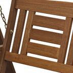 Furinno Tioman Hardwood Hanging Porch Swing with Stand in Teak Oil, Light Wood