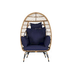 Wicker Egg Chair, Oversized Large Egg Chairs 600lbs with Cushion and Pillow