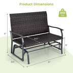 Costway 2-Person Outdoor Swing Glider Bench with Quick Dry Foam Seat & - See Details