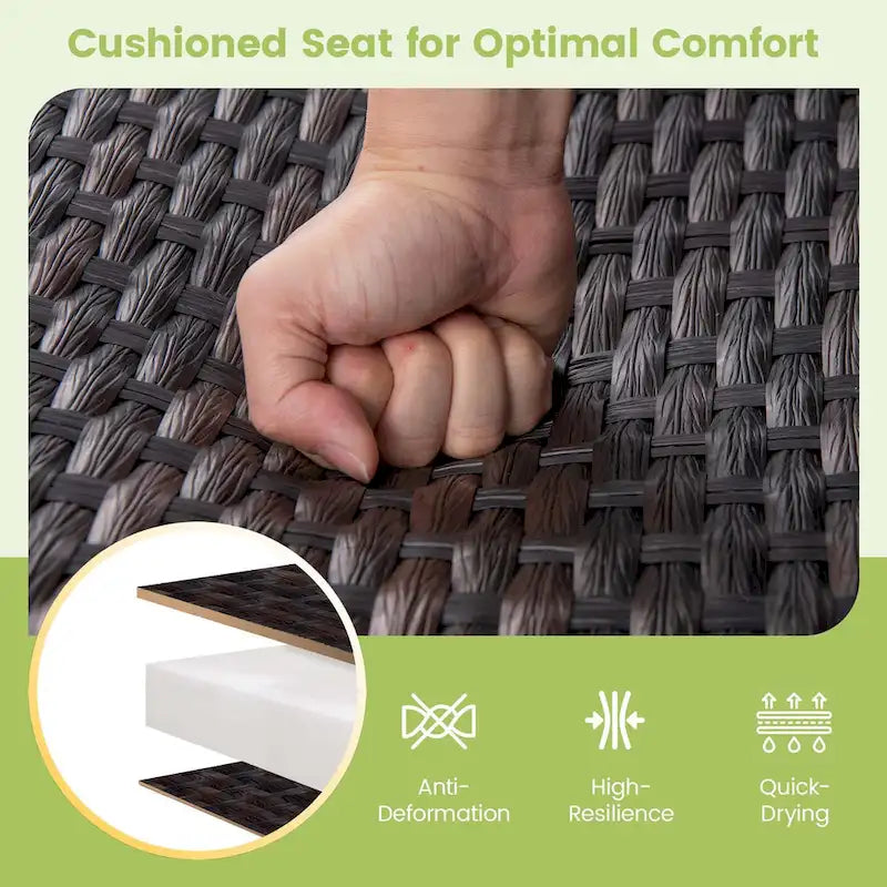 Costway 2-Person Outdoor Swing Glider Bench with Quick Dry Foam Seat & - See Details