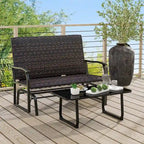 Costway 2-Person Outdoor Swing Glider Bench with Quick Dry Foam Seat & - See Details