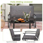 Costway 2-Person Outdoor Swing Glider Bench with Quick Dry Foam Seat & - See Details