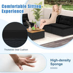 Costway 5 Piece Outdoor Furniture Set with Seat & Back Cushions Acacia - See Details