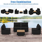 Costway 5 Piece Outdoor Furniture Set with Seat & Back Cushions Acacia - See Details