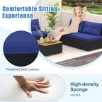 Costway 5 Piece Outdoor Furniture Set with Seat & Back Cushions Acacia - See Details