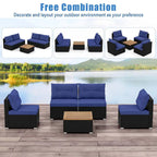 Costway 5 Piece Outdoor Furniture Set with Seat & Back Cushions Acacia - See Details