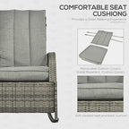 Outdoor Rattan Rocking Chair Patio Recliner with Soft Cushions, Adjustable Footrest, Max. 135 Degree Backrest, PE Wicker