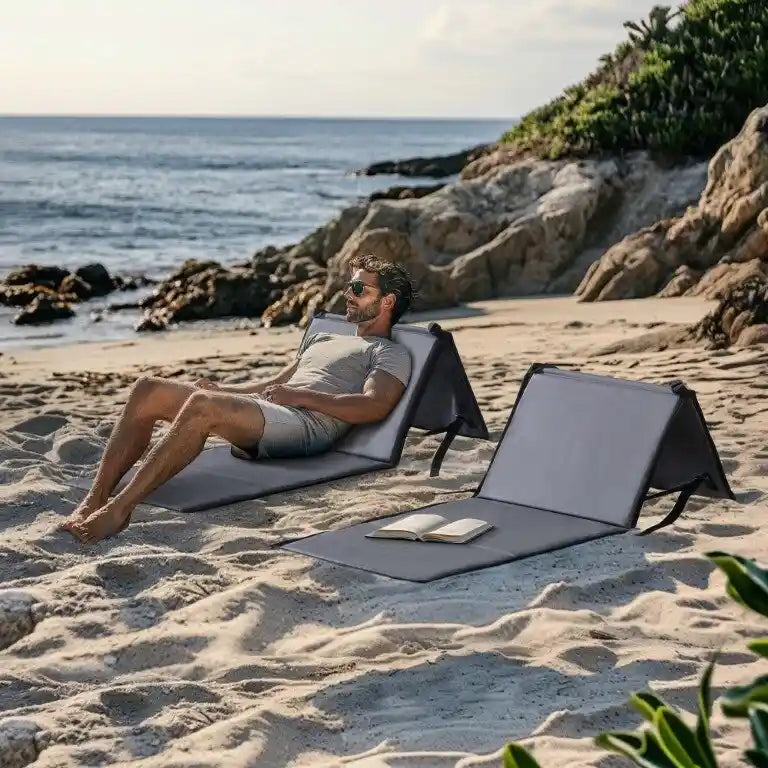 Sunjoy 2 Pack Lightweight Folding Beach Chairs Portable for Camping Travel