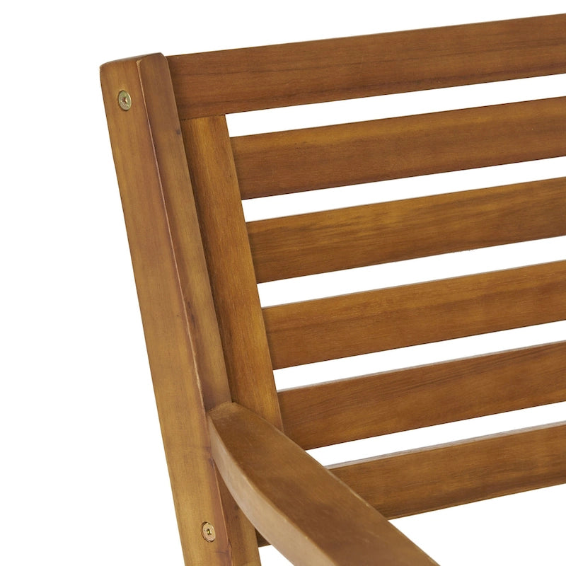5-Piece Outdoor Acacia Wood Dining Set with Square Table and 4 Cushioned Chair