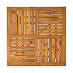 5-Piece Outdoor Acacia Wood Dining Set with Square Table and 4 Cushioned Chair