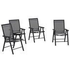 Outdoor Folding Lawn Chair Set of 4 - Portable Patio Chairs with Armrests & Mesh Fabric for Camping, Beach, Backyard