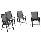 Outdoor Folding Lawn Chair Set of 4 - Portable Patio Chairs with Armrests & Mesh Fabric for Camping, Beach, Backyard