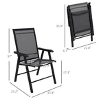 Outdoor Folding Lawn Chair Set of 4 - Portable Patio Chairs with Armrests & Mesh Fabric for Camping, Beach, Backyard