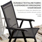 Outdoor Folding Lawn Chair Set of 4 - Portable Patio Chairs with Armrests & Mesh Fabric for Camping, Beach, Backyard