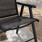 Outdoor Folding Lawn Chair Set of 4 - Portable Patio Chairs with Armrests & Mesh Fabric for Camping, Beach, Backyard