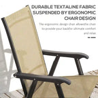 Outdoor Folding Lawn Chair Set of 4 - Portable Patio Chairs with Armrests & Mesh Fabric for Camping, Beach, Backyard