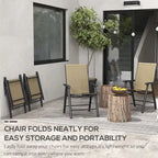 Outdoor Folding Lawn Chair Set of 4 - Portable Patio Chairs with Armrests & Mesh Fabric for Camping, Beach, Backyard